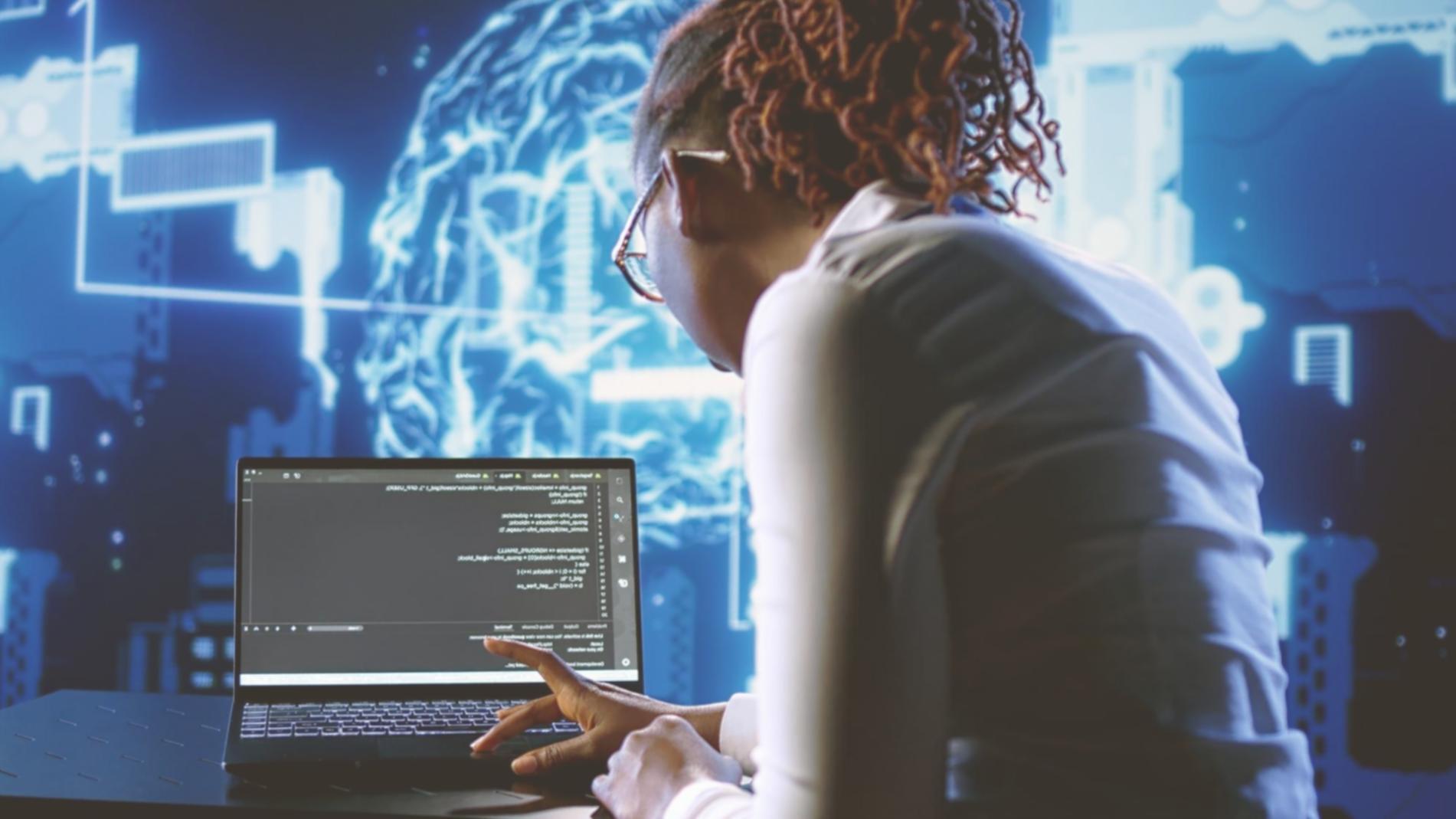 Modern workspace showing decentralized application development